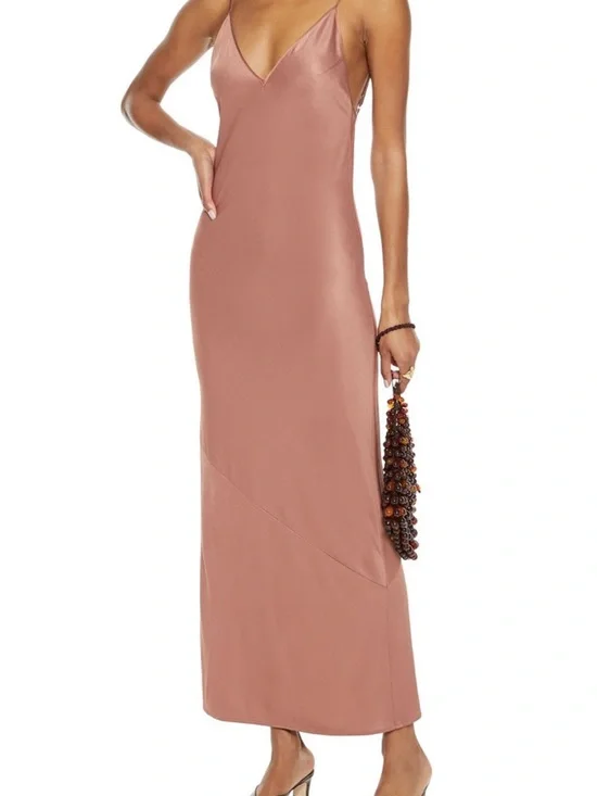 Fleur du Mal Slip Maxi Dress in Antique Rose - Picture 2 of 10